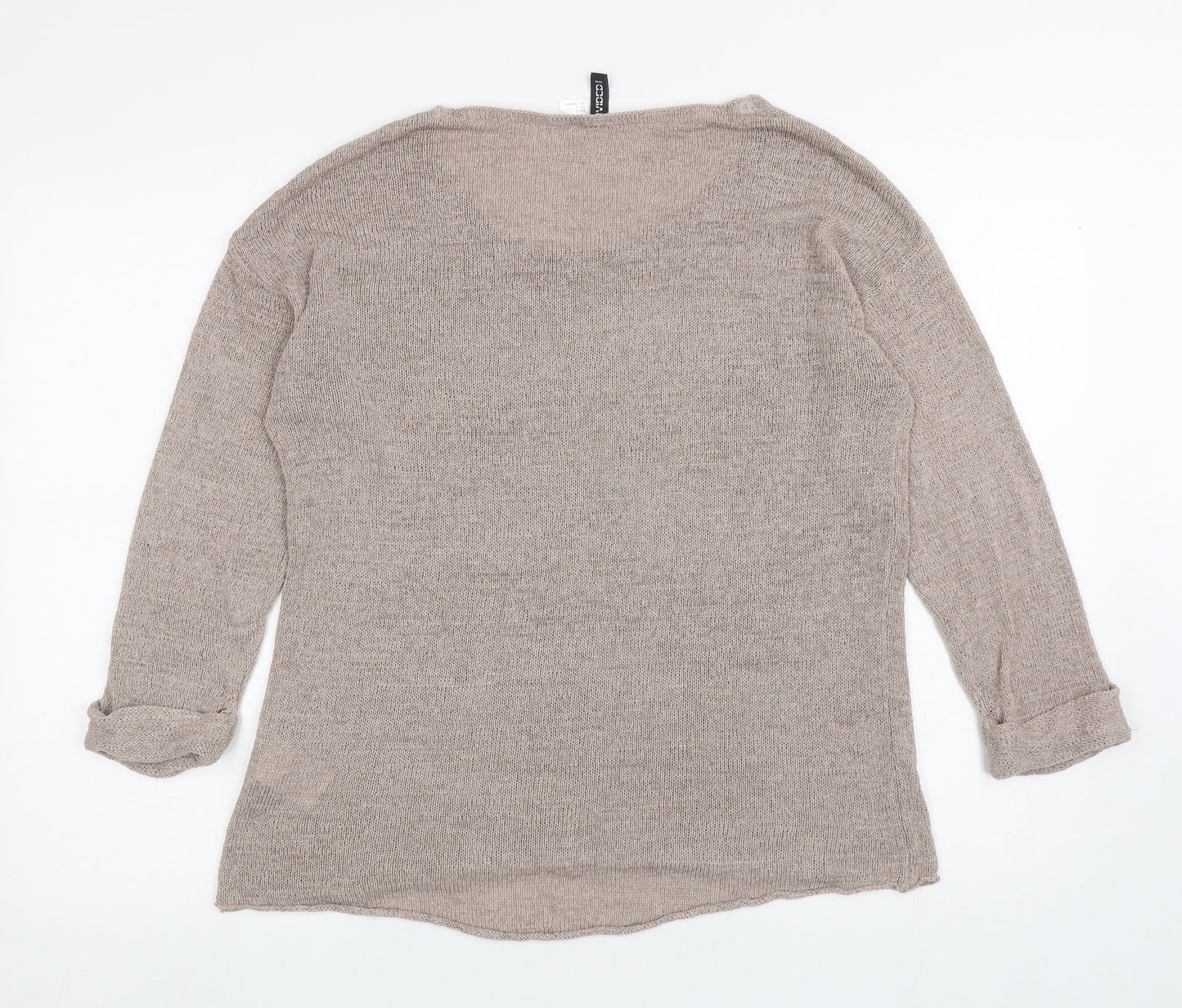 Divided Womens Brown Scoop Neck Acrylic Pullover Jumper Size S