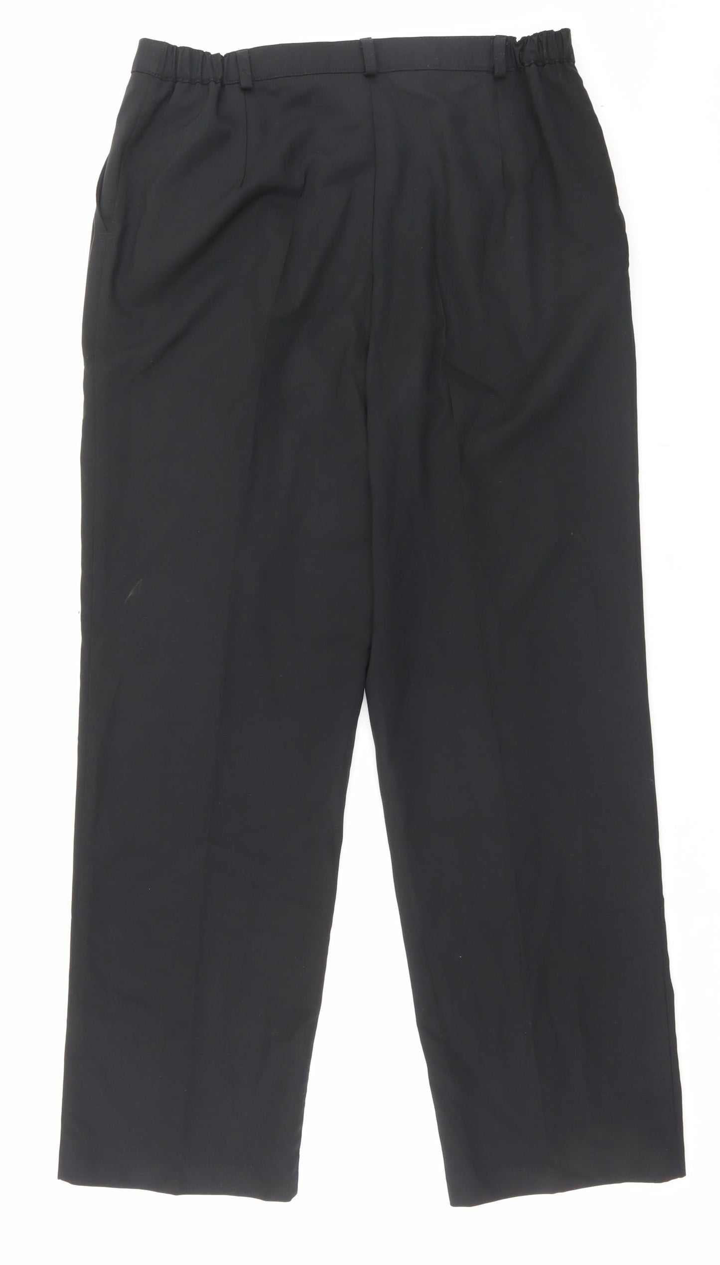 Country Collection Womens Black Polyester Trousers Size 16 L30 in Regular Button
