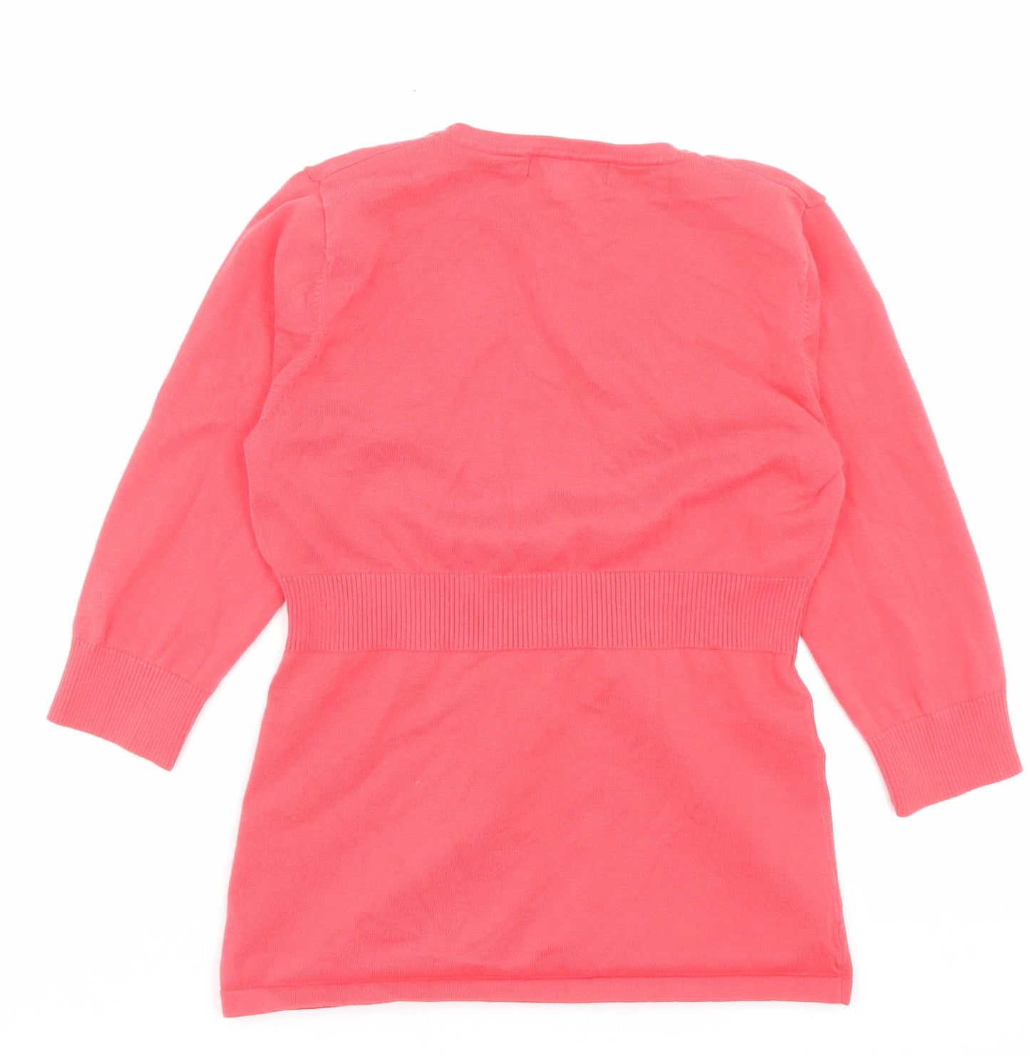Monsoon Womens Pink V-Neck Cotton Cardigan Jumper Size 10