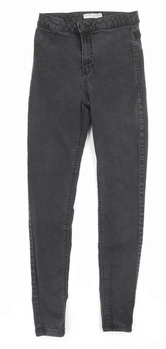 Marks and Spencer Womens Black Cotton Skinny Jeans Size 10 L27 in Regular Button