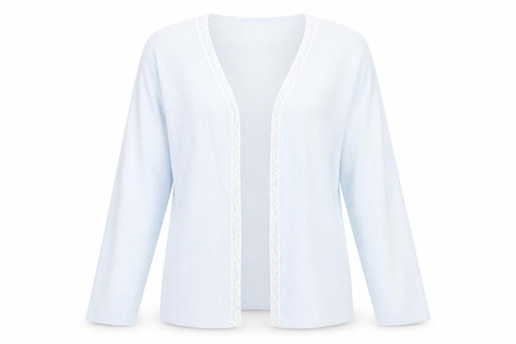Debbie Morgan Womens Blue V-Neck Viscose Cardigan Jumper Size M