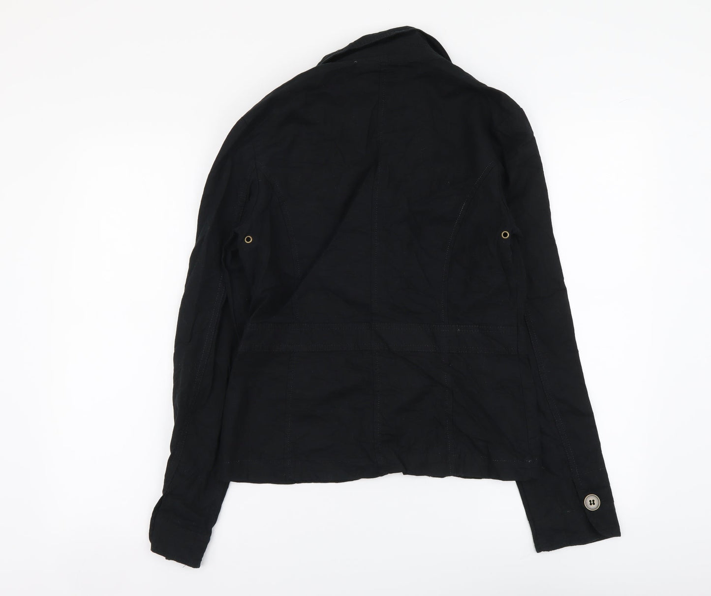 City Life Womens Black Jacket Size L Button