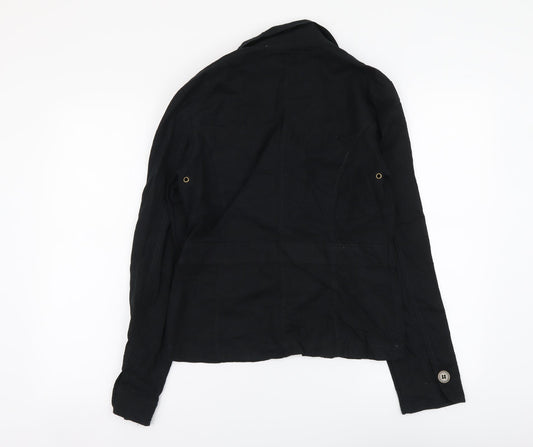 City Life Womens Black Jacket Size L Button