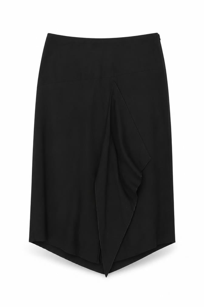Marks and Spencer Womens Black Polyester A-Line Skirt Size 10 Zip