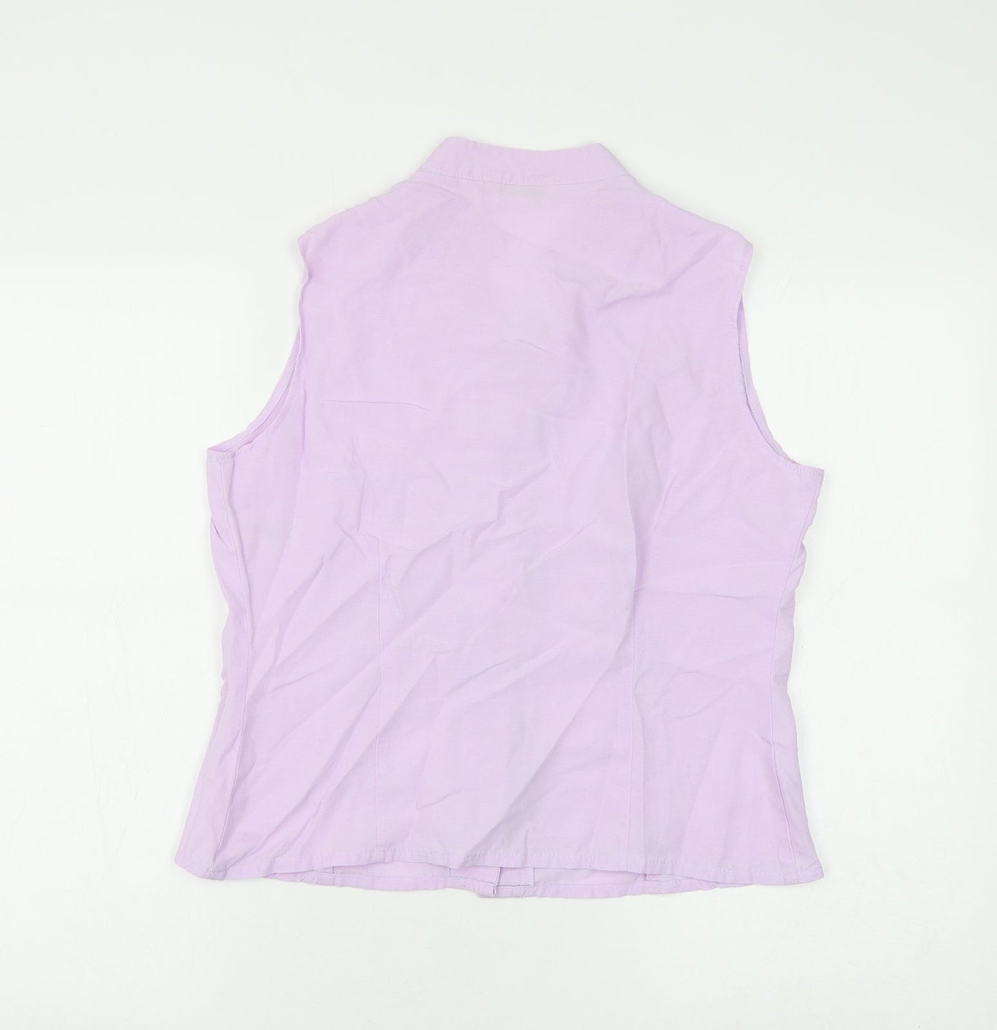 Marks and Spencer Womens Purple Lyocell Basic Blouse Size 14 V-Neck
