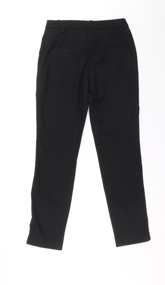 H&M Womens Black Polyester Carrot Trousers Size 36 L28 in Regular Zip