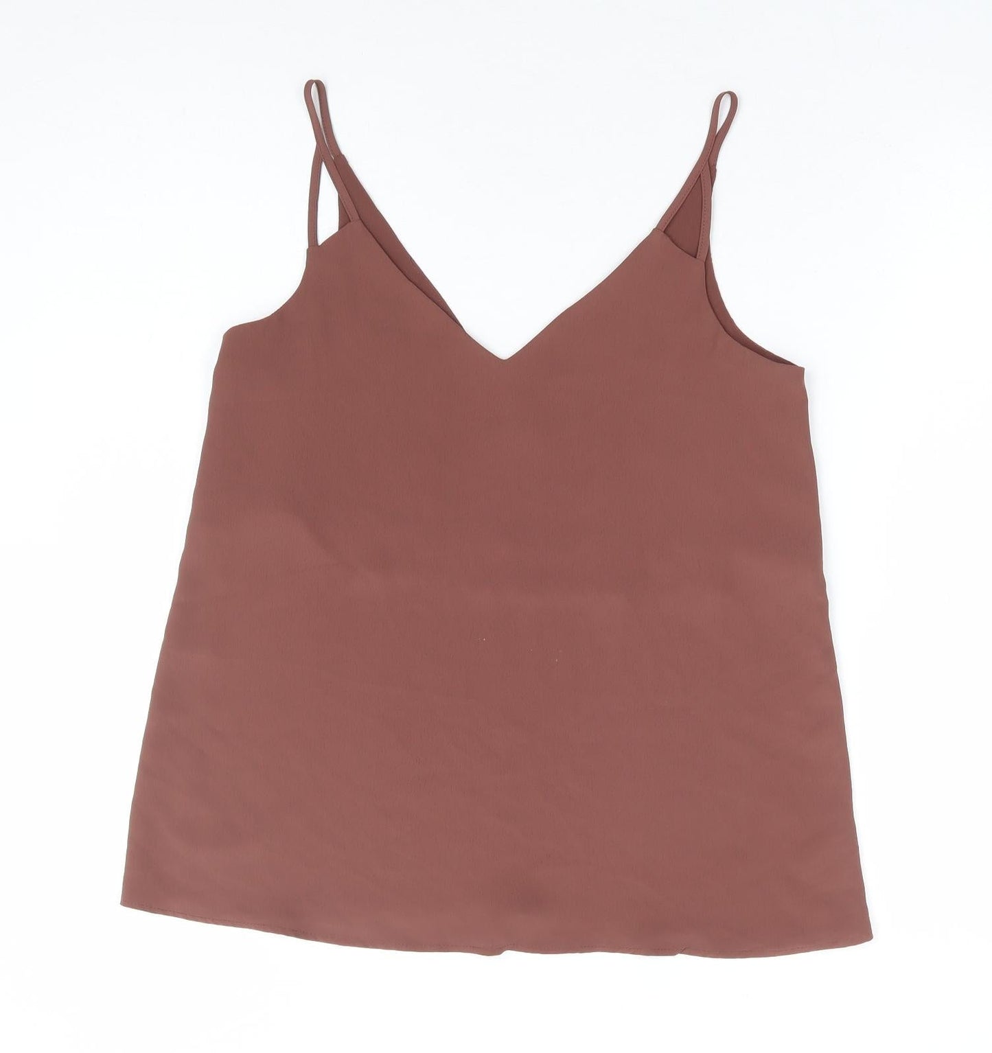 River Island Womens Brown Polyester Camisole Blouse Size 6 V-Neck