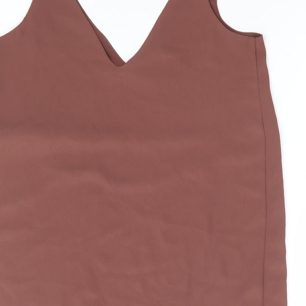 River Island Womens Brown Polyester Camisole Blouse Size 6 V-Neck