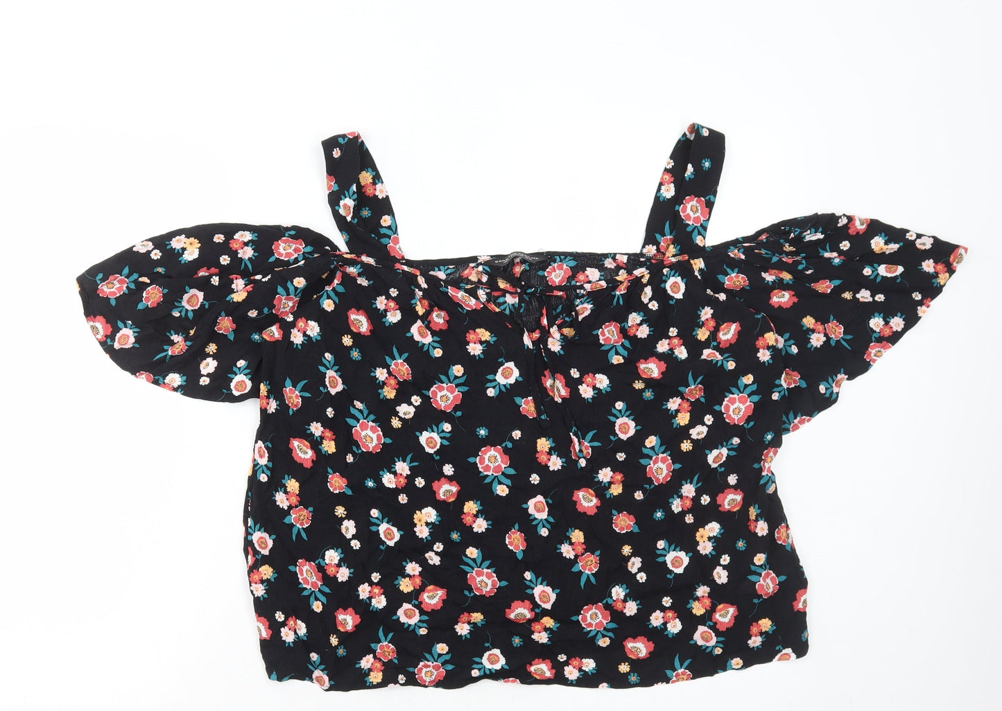 Dororthy Perkins Womens Multicoloured Floral Polyester Basic Blouse Size 12 Off the Shoulder