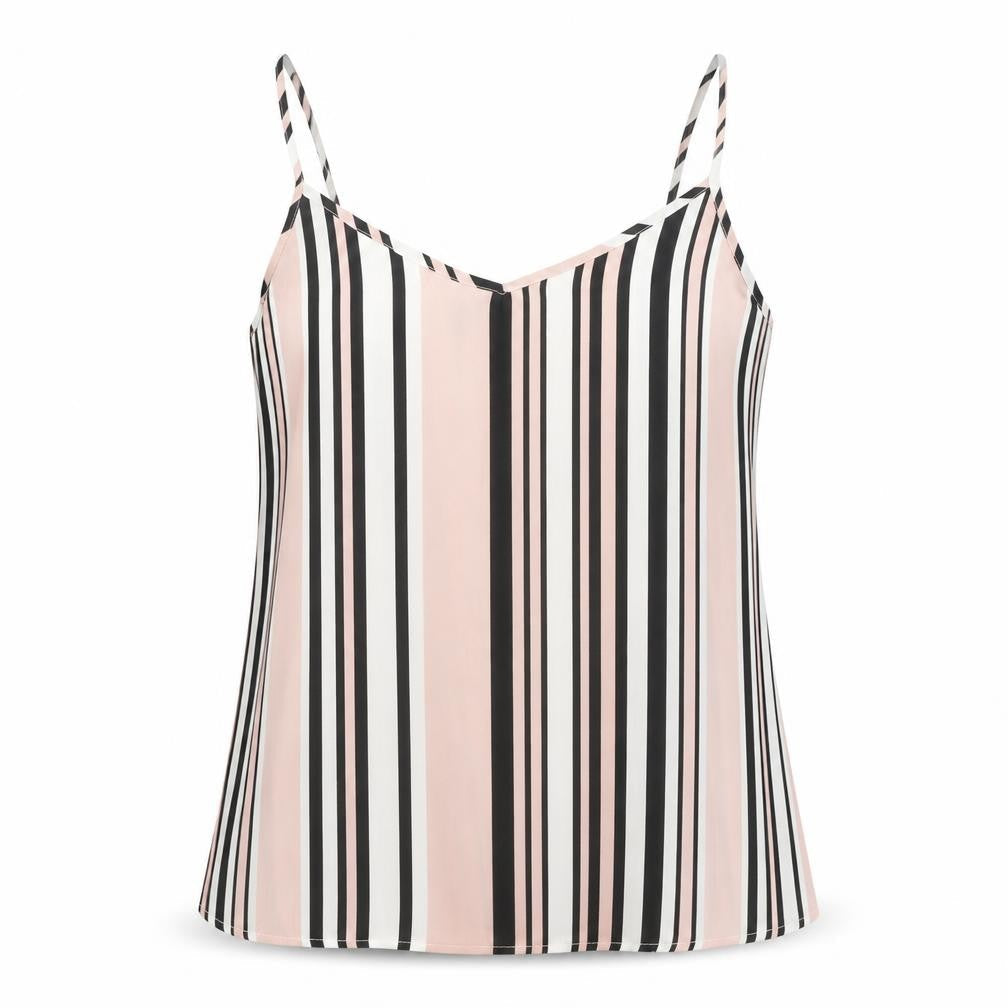 New Look Womens Multicoloured Striped Polyester Camisole Tank Size 14 V-Neck