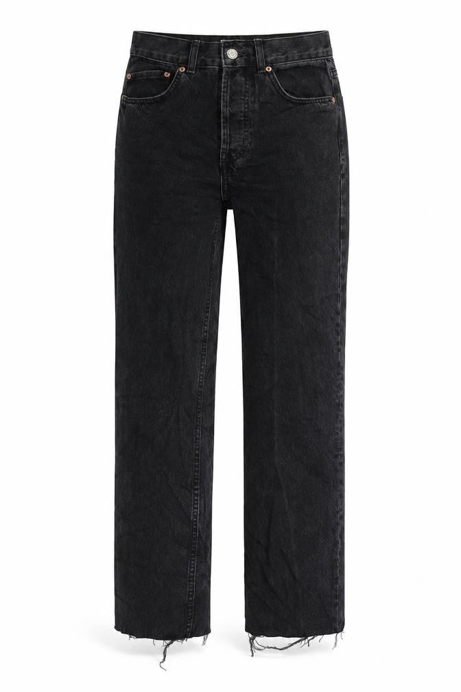 ASOS Womens Black Cotton Straight Jeans Size 28 in L29 in Regular Zip