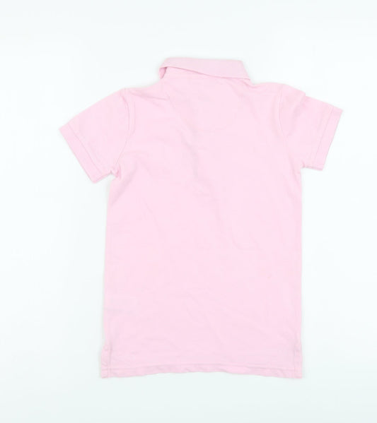 NEXT Girls Pink Cotton Basic Polo Size 5 Years Collared Pullover