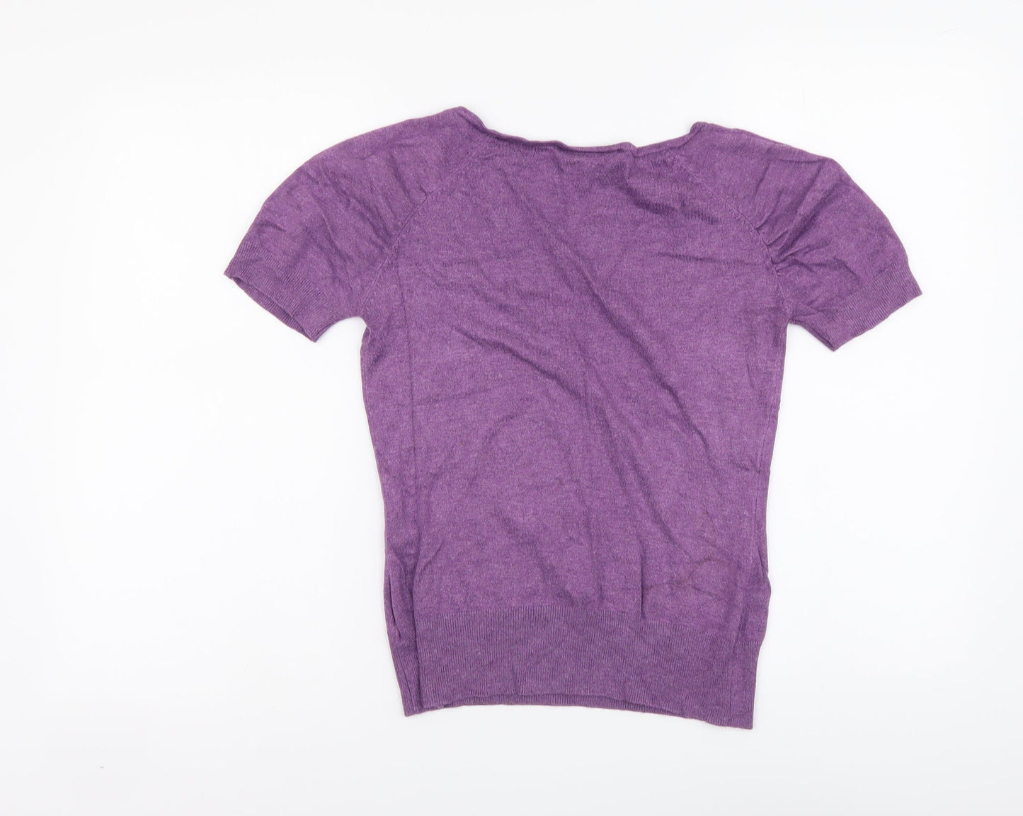 Warehouse Womens Purple Round Neck Viscose Pullover Jumper Size 10