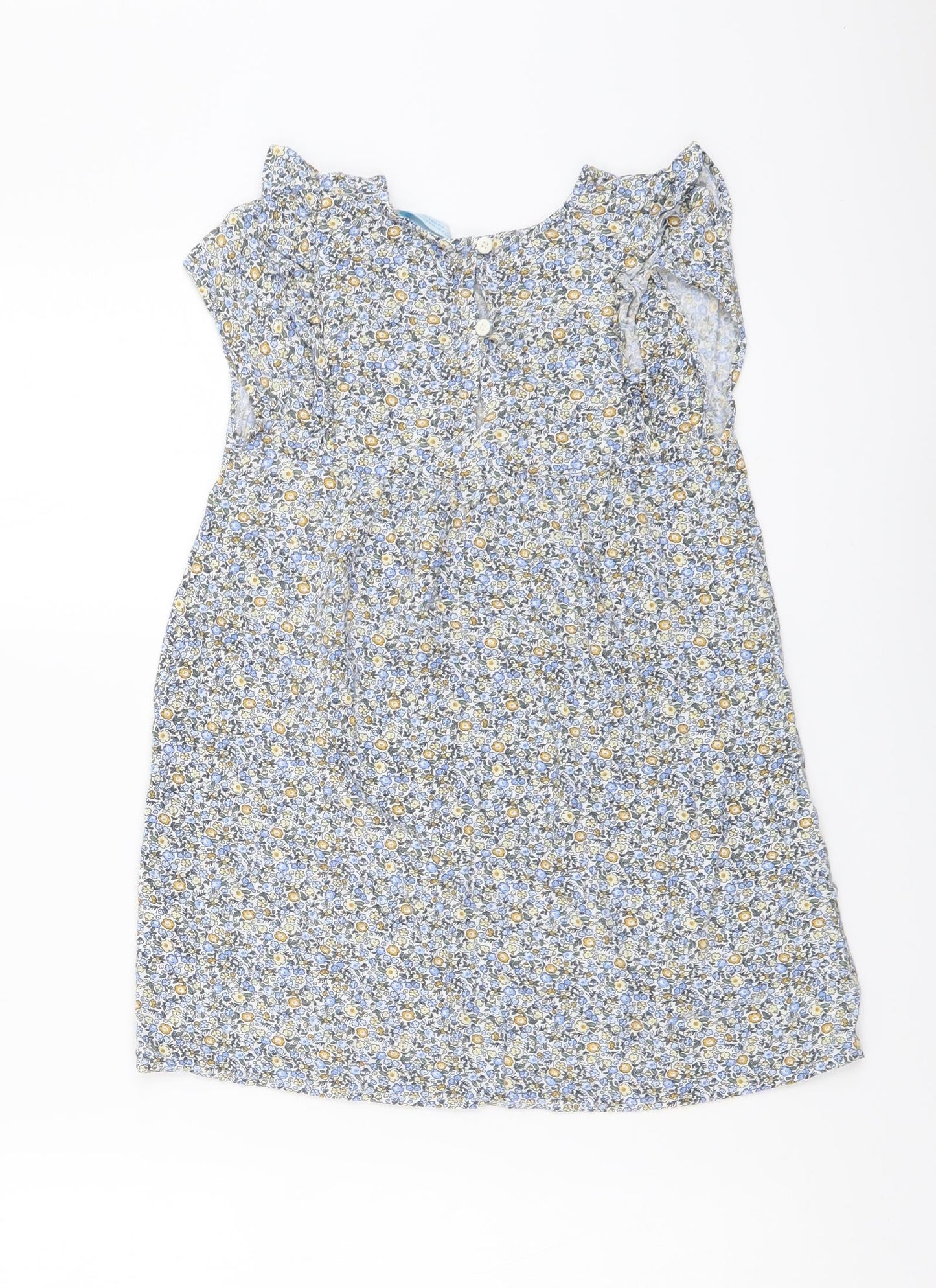 Primark Girls Multicoloured Floral Viscose A-Line Size 7-8 Years Round Neck Pullover