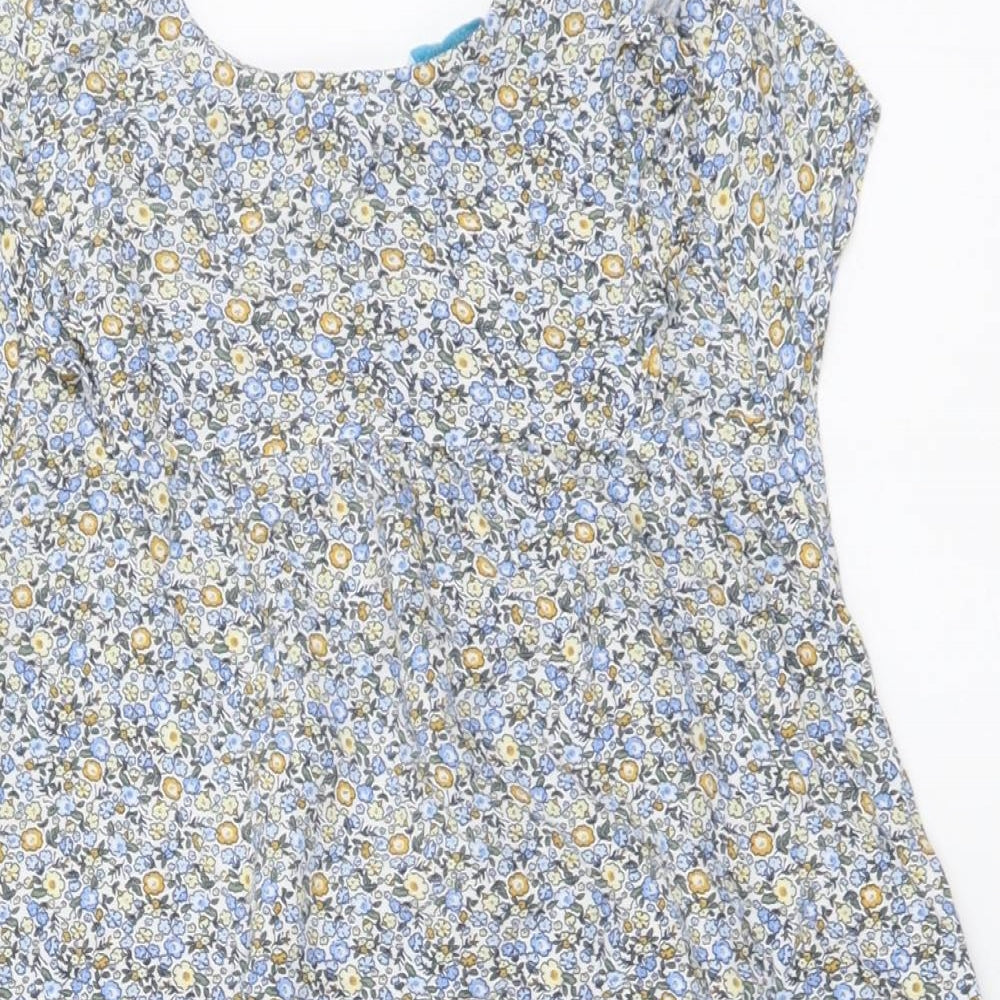 Primark Girls Multicoloured Floral Viscose A-Line Size 7-8 Years Round Neck Pullover