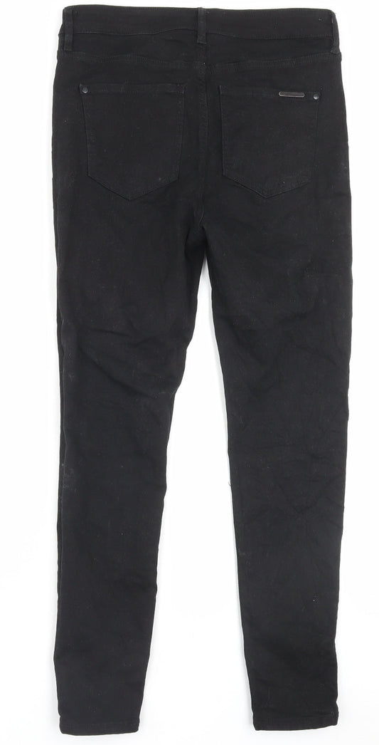 Forever New Womens Black Cotton Skinny Jeans Size 12 L28 in Regular Button