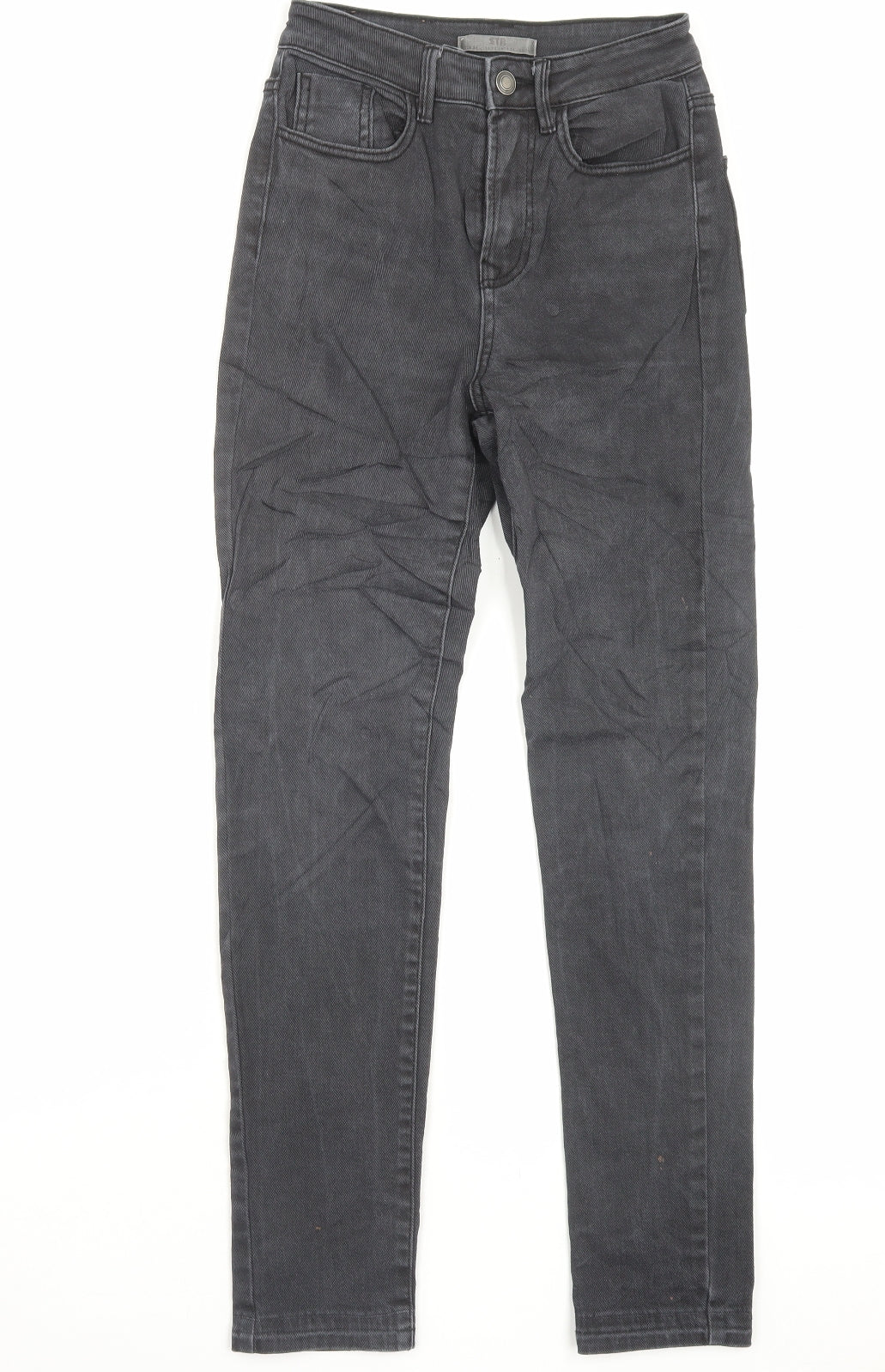 STR Womens Black Cotton Skinny Jeans Size 6 L28 in Regular Button