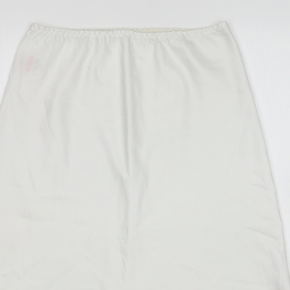 St Michael Womens White Floral Polyester Pettiskirt Skirt Size 10