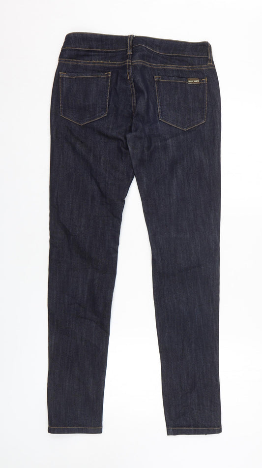 MNG Jeans Womens Black 100% Cotton Skinny Jeans Size 10 L29 in Slim Zip - Zipped Legs