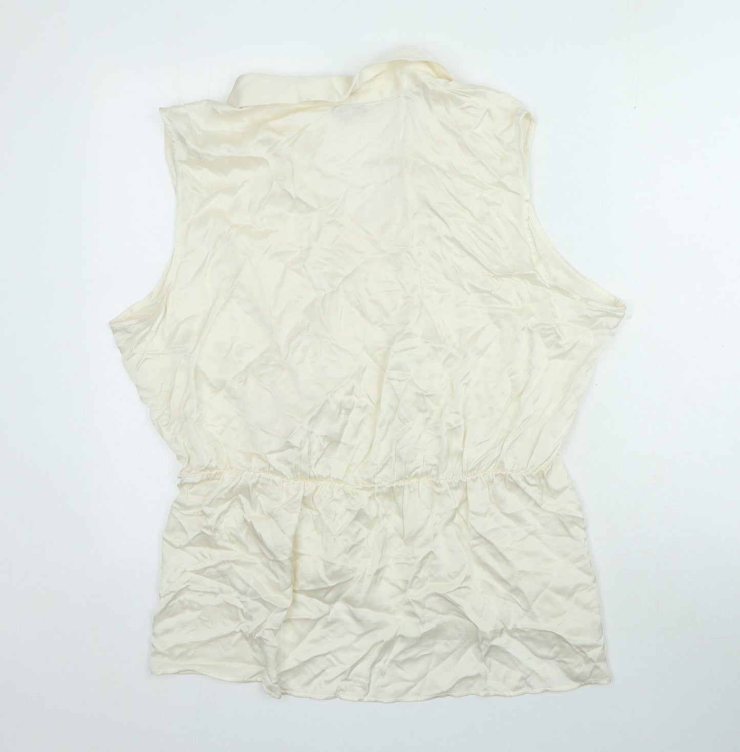 NEXT Womens Ivory Viscose Basic Blouse Size 20 V-Neck