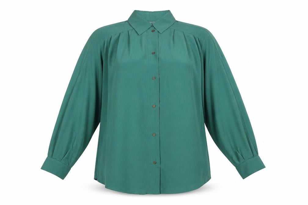 The J on D Collection Womens Green Polyester Basic Button-Up Size 14 Collared