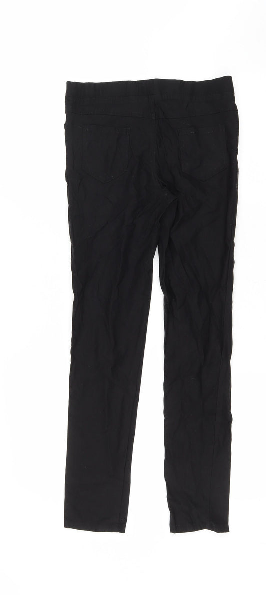 HEAS Womens Black Polyester Trousers Size L L28 in Regular Drawstring