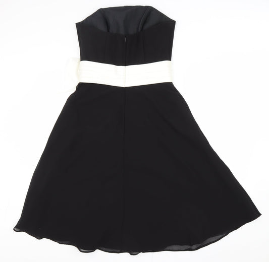 Ebony Rose Womens Black Polyester Fit & Flare Size 12 Sweetheart Zip