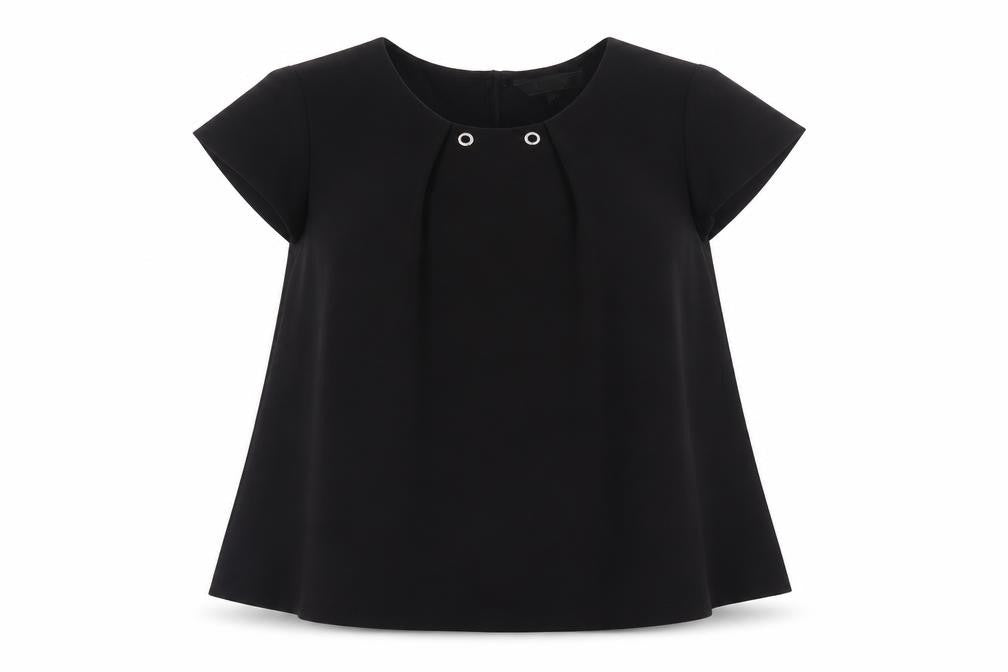 Lipsy Womens Black Polyester Basic Blouse Size 8 Round Neck