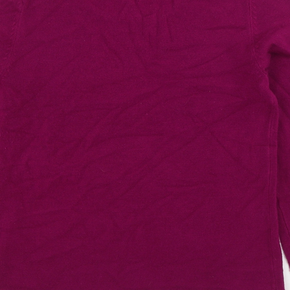 Autonomy Womens Pink Round Neck Acrylic Pullover Jumper Size 10