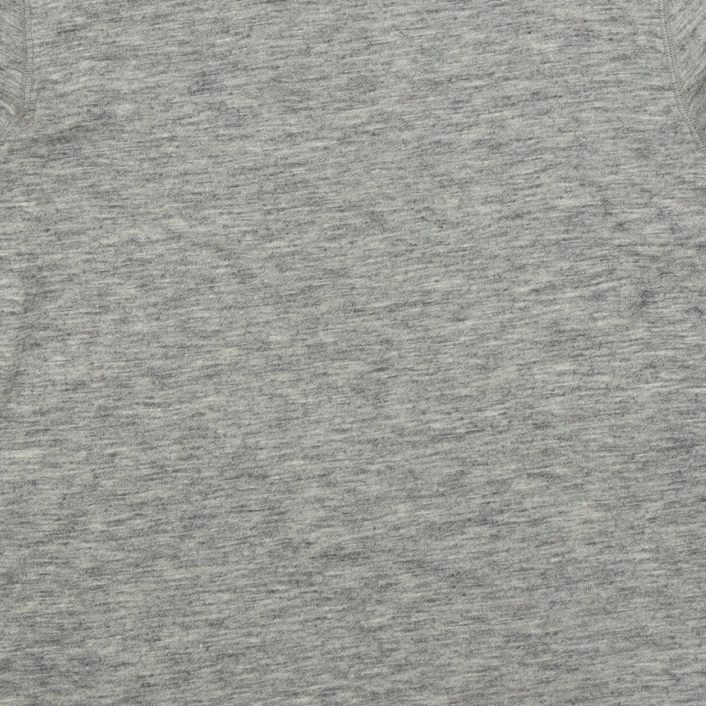 Marks and Spencer Womens Grey Acrylic Basic T-Shirt Size 10 Boat Neck