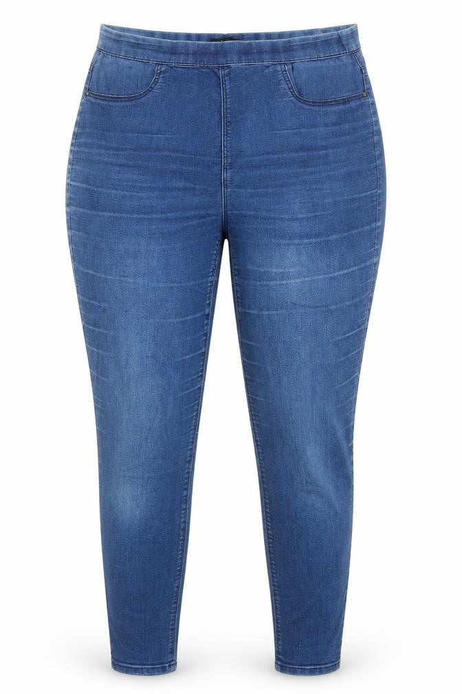 Matalan Womens Blue Cotton Jegging Trousers Size 12 L28 in Regular