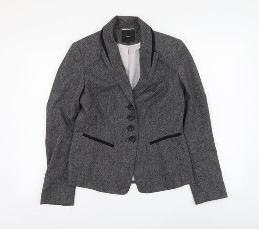 NEXT Womens Grey Polyester Jacket Suit Jacket Size 10