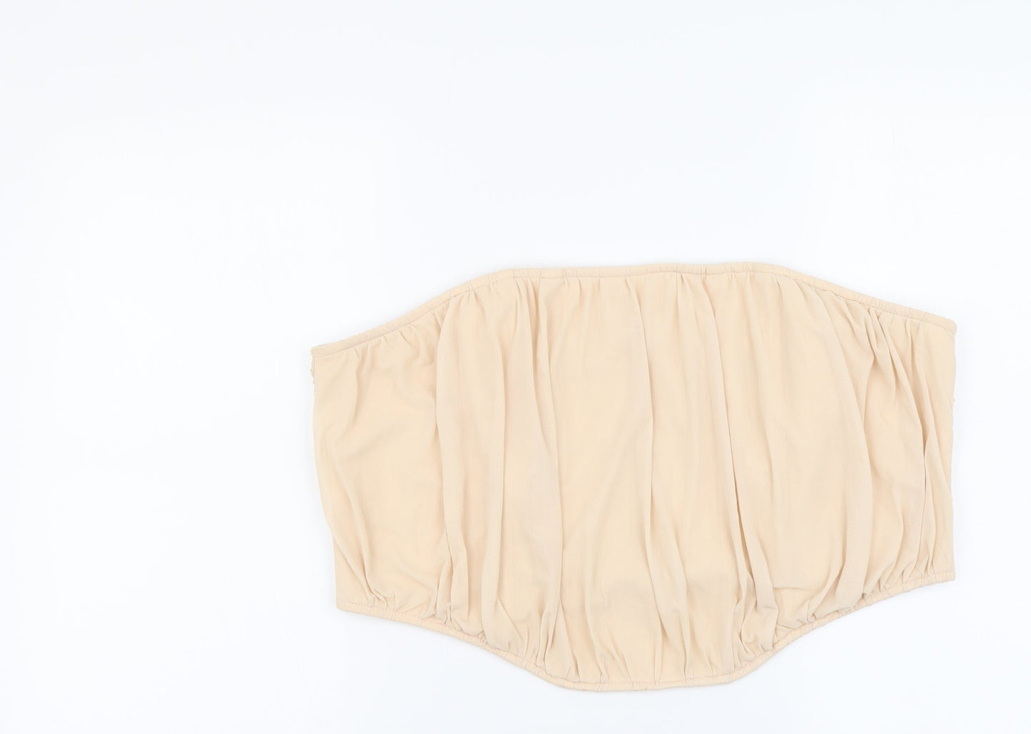 Missguided Womens Beige Polyester Cropped Blouse Size 22 Off the Shoulder