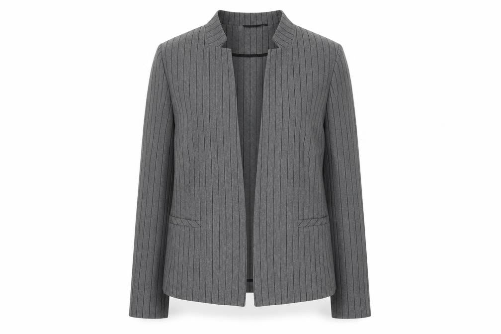 Marks and Spencer Womens Gold Striped Polyester Jacket Suit Jacket Size 18