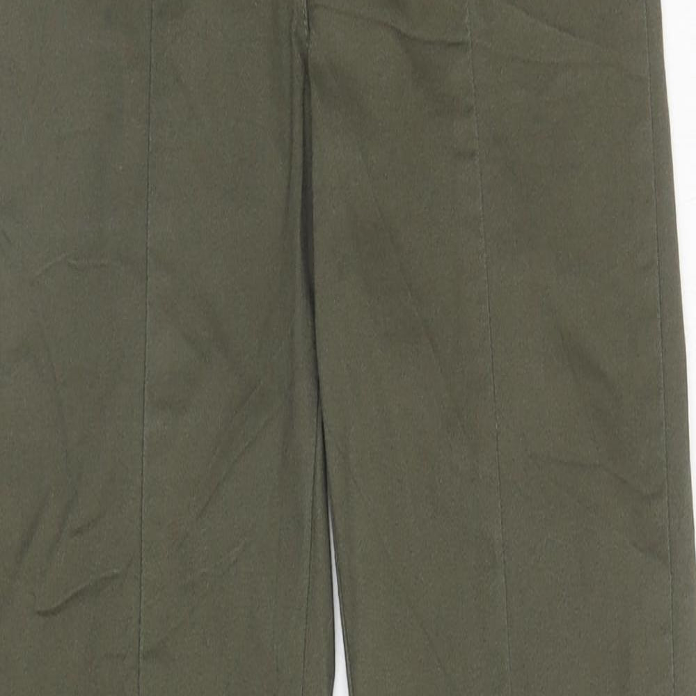 H&M Womens Green Cotton Jegging Trousers Size 6 L27.5 in Regular