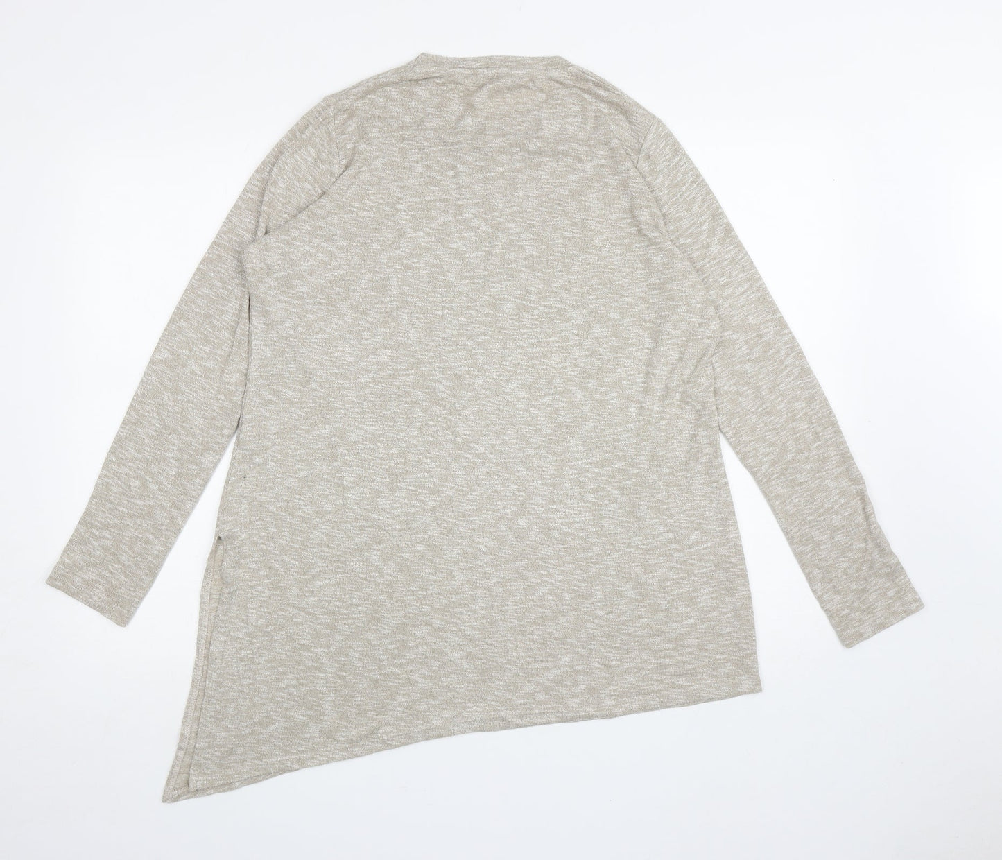 River Island Womens Beige Round Neck Viscose Pullover Jumper Size 12 - Luxe Asymmetric