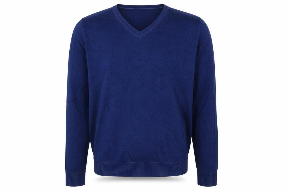 Burton Mens Blue V-Neck Cotton Pullover Jumper Size L