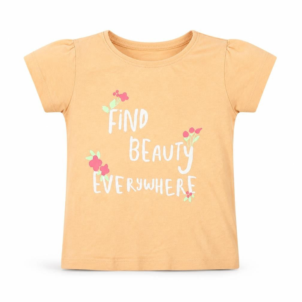 Primark Girls Orange Cotton Basic T-Shirt Size 24 Months Round Neck Pullover - Find Beauty Everywhere