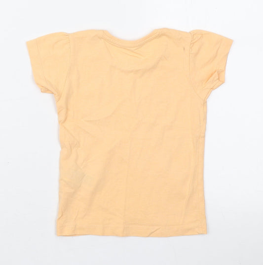 Primark Girls Orange Cotton Basic T-Shirt Size 24 Months Round Neck Pullover - Find Beauty Everywhere