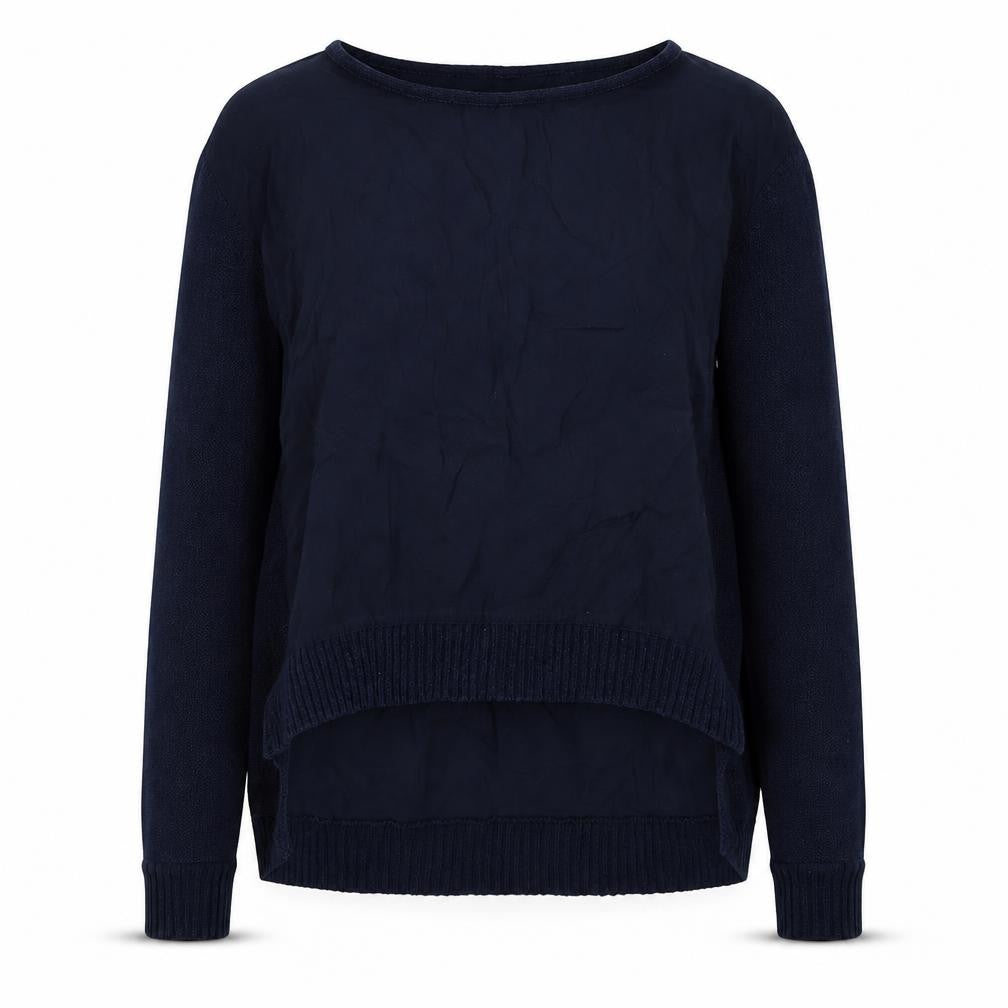 Zara Womens Blue Boat Neck Viscose Pullover Jumper Size S