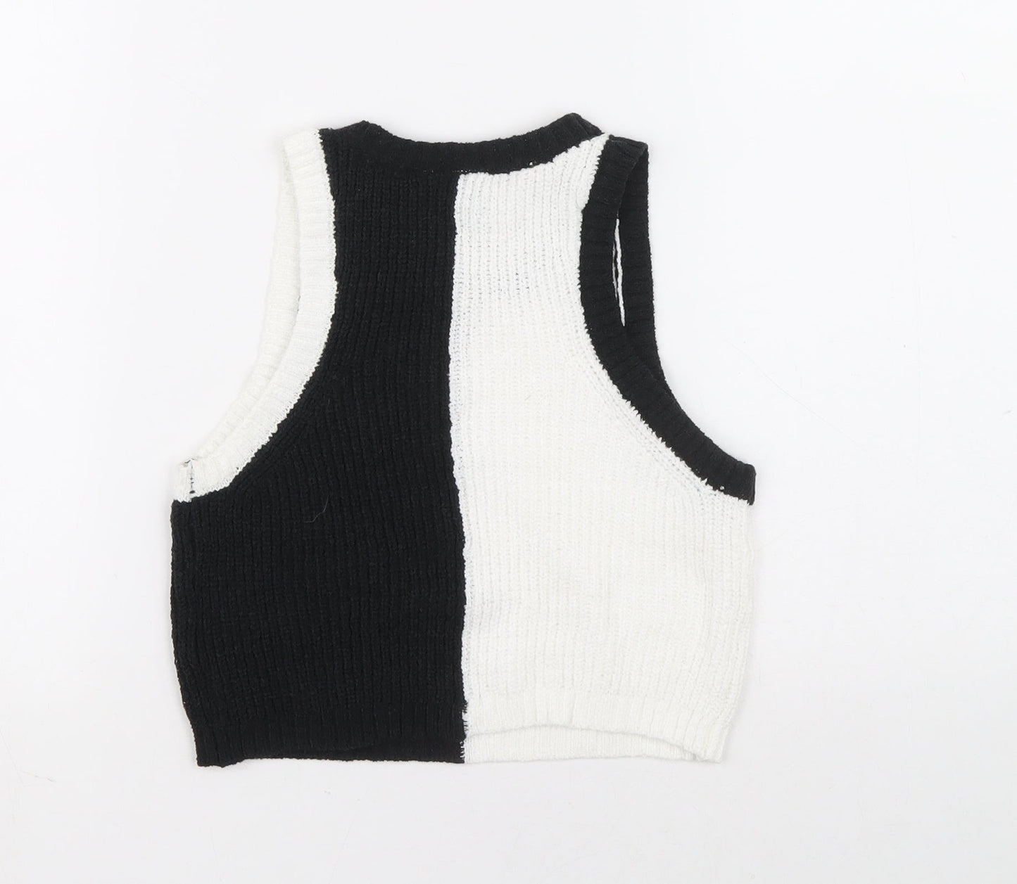 Divided Womens Black Round Neck Polyester Pullover Jumper Size S