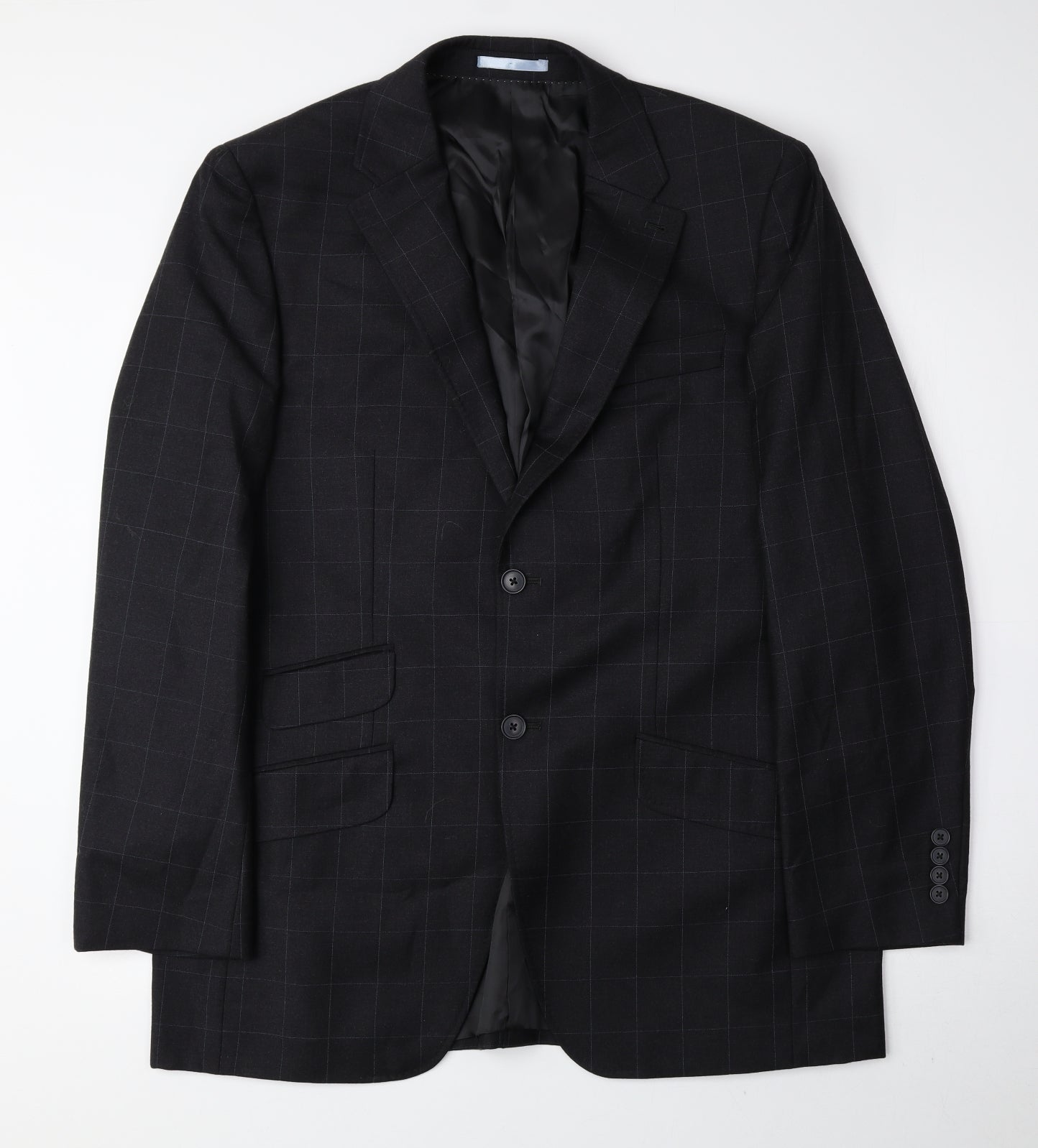 NEXT Mens Grey Check Wool Jacket Suit Jacket Size 44