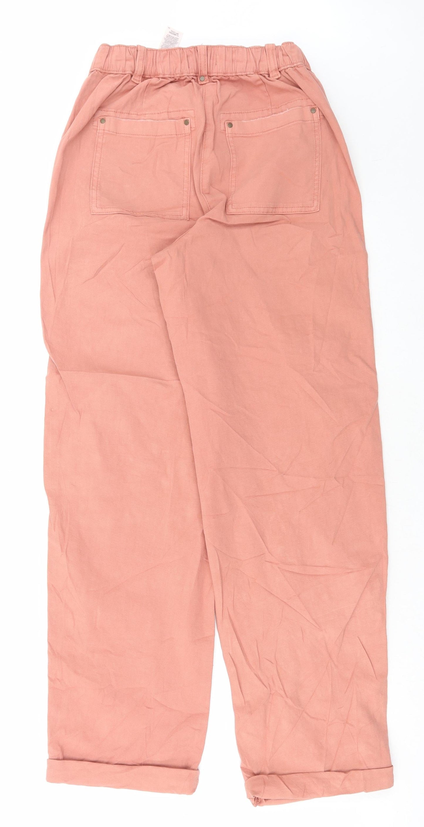 Marks and Spencer Womens Pink Cotton Tapered Jeans Size 8 L31 in Regular Button