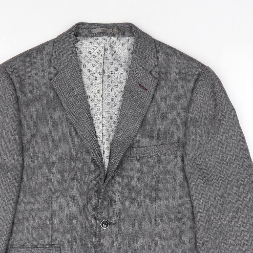 Racing Green Mens Grey Wool Jacket Suit Jacket Size 42