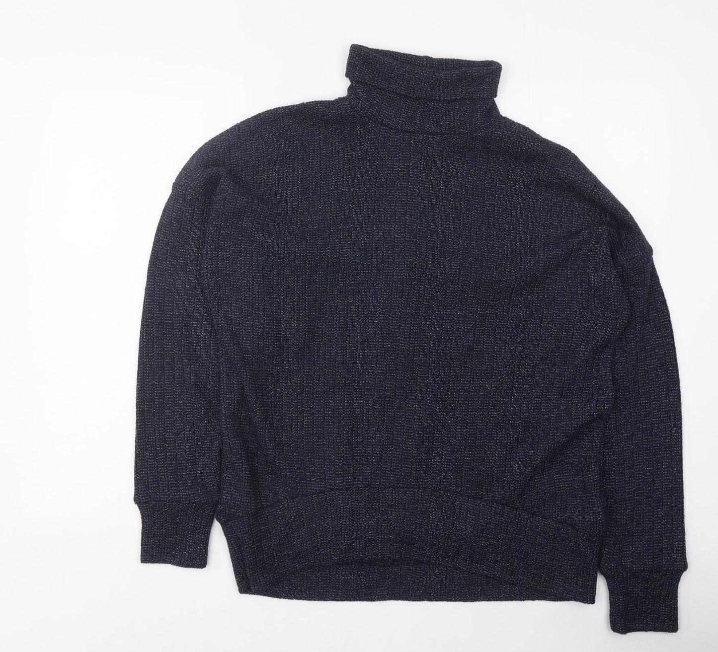 Topshop Womens Blue Roll Neck Polyester Pullover Jumper Size 10