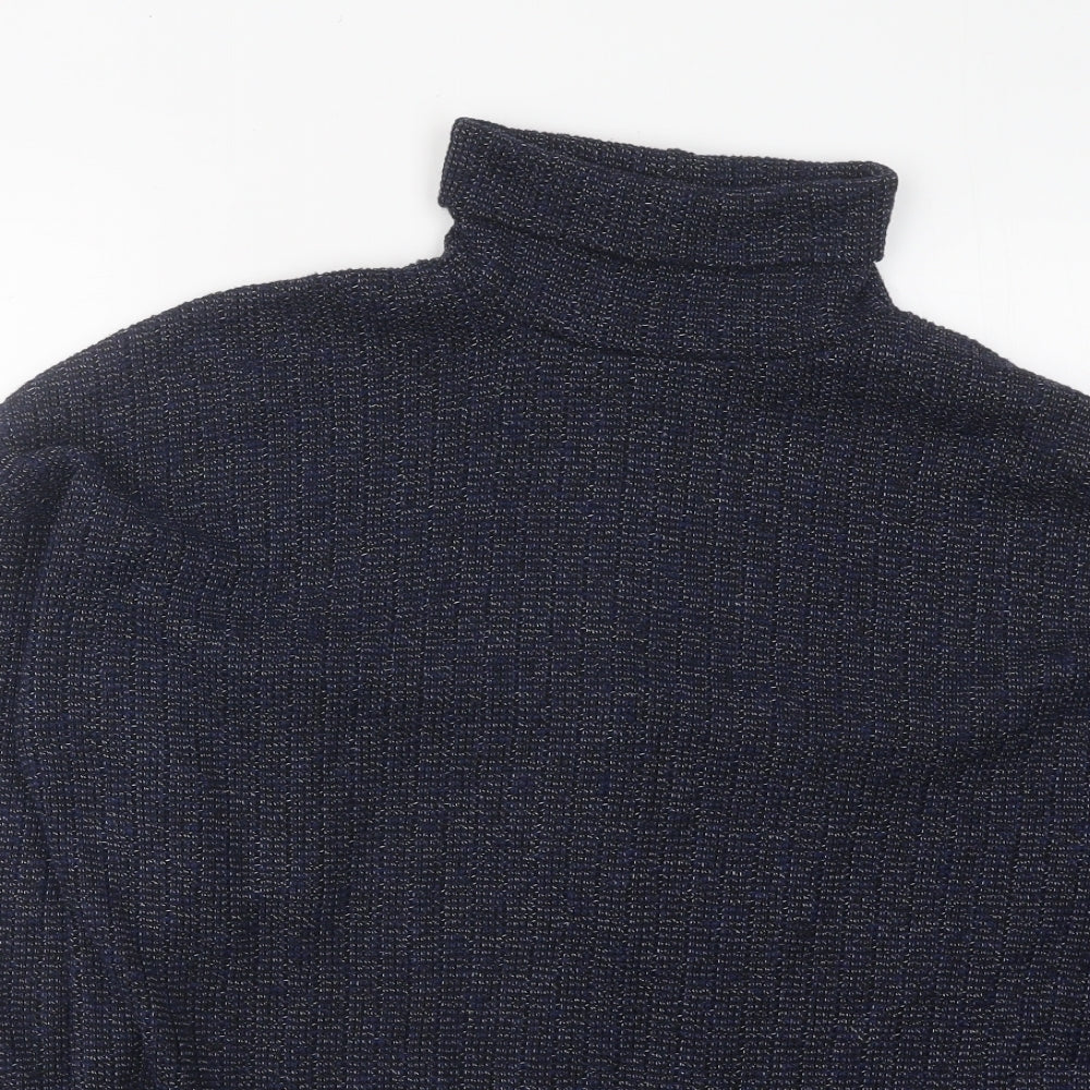 Topshop Womens Blue Roll Neck Polyester Pullover Jumper Size 10