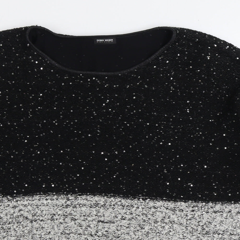 Gerry Weber Womens Black Round Neck Polyester Pullover Jumper Size 12