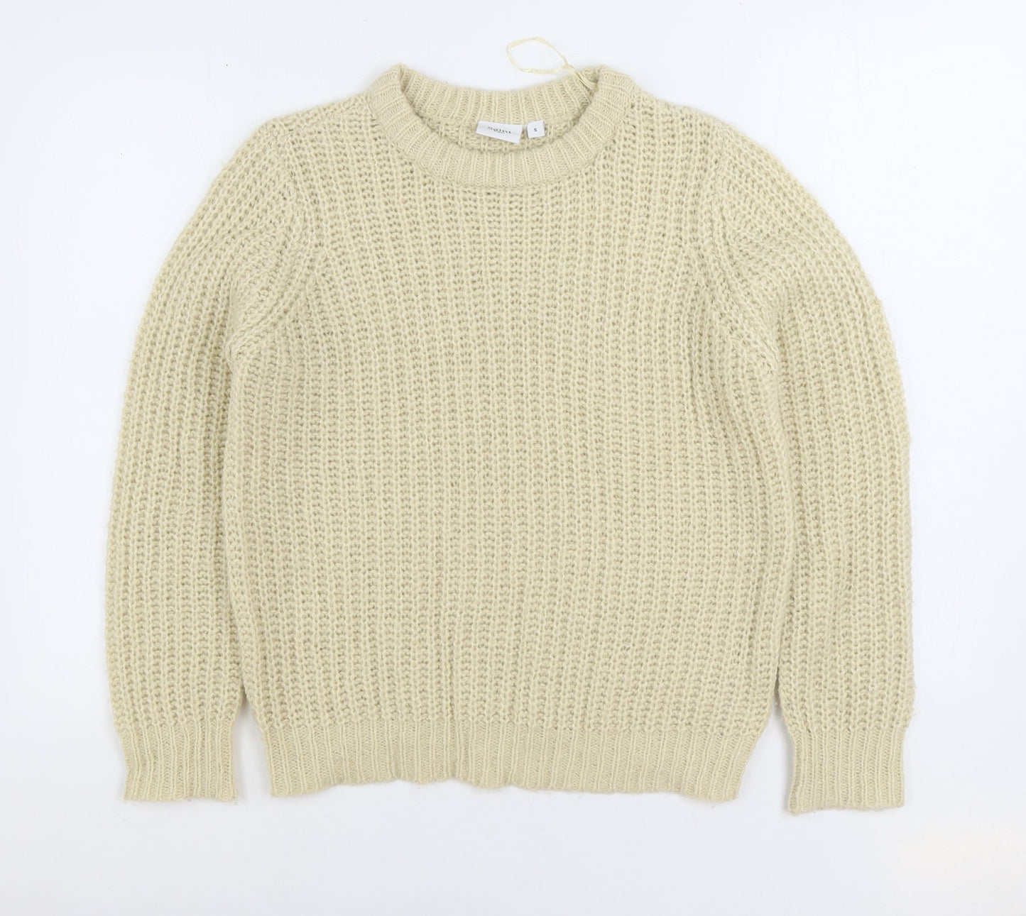 Saint Tropez Womens Ivory Round Neck Acrylic Pullover Jumper Size S