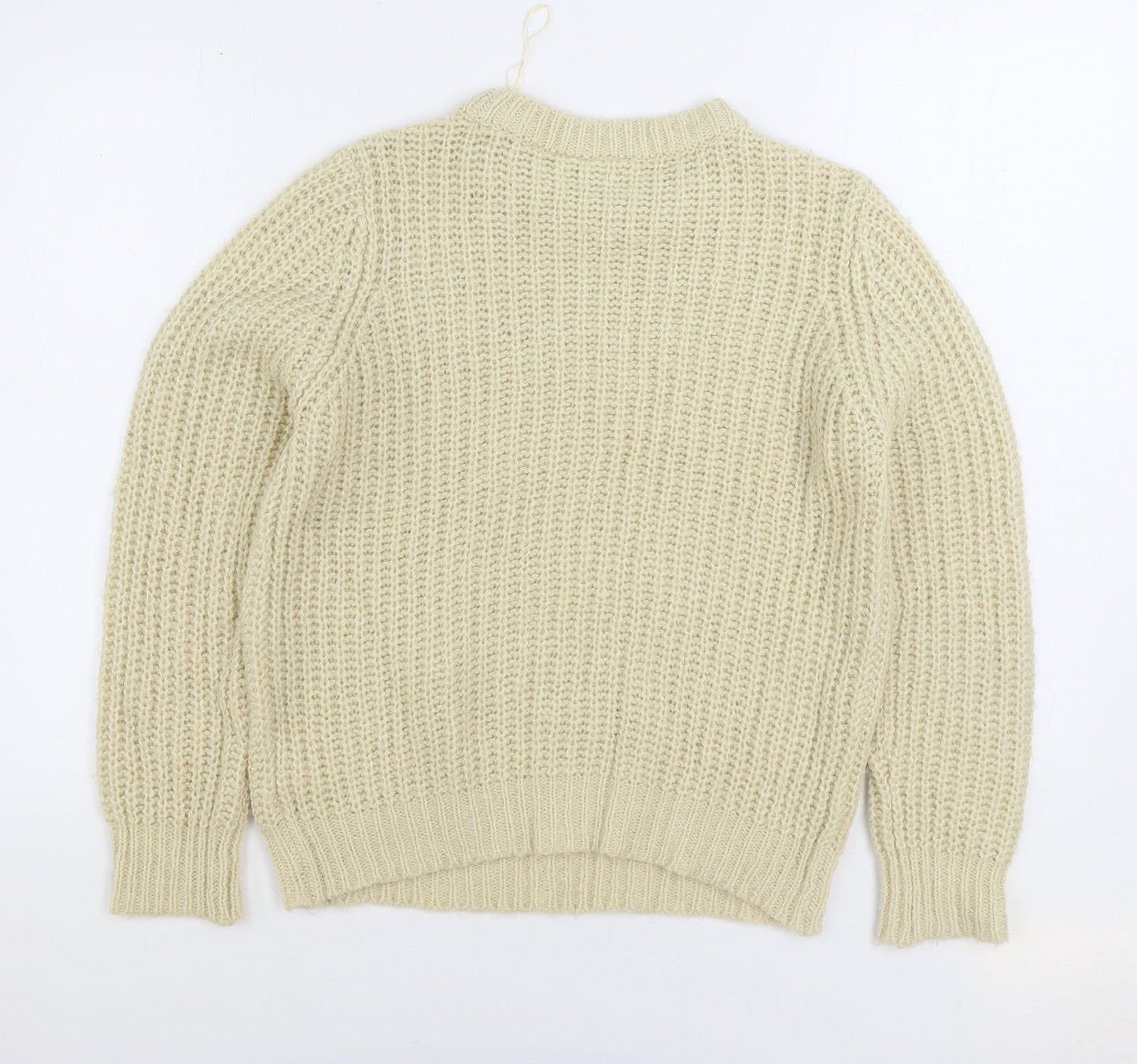 Saint Tropez Womens Ivory Round Neck Acrylic Pullover Jumper Size S