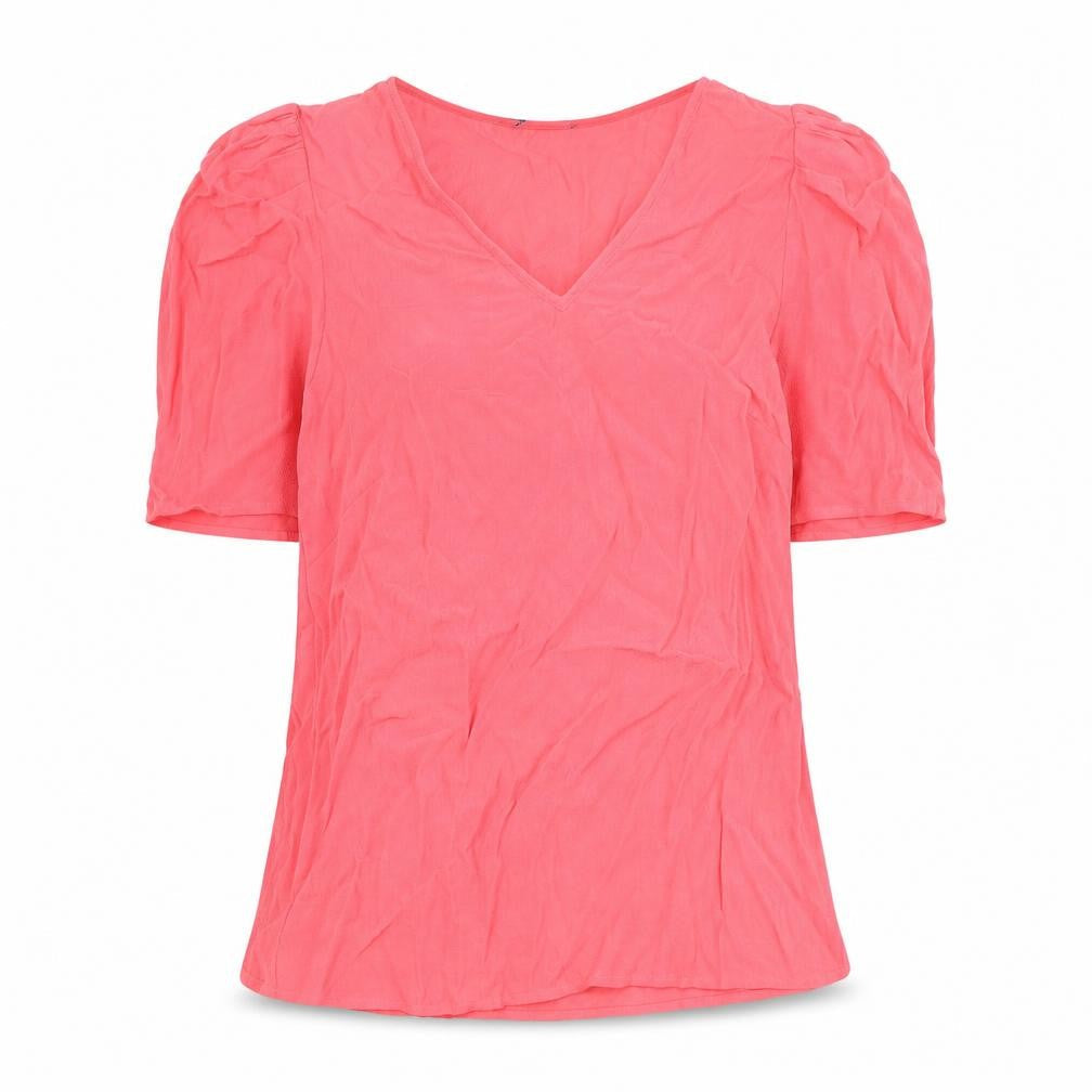 Marks and Spencer Womens Pink Viscose Basic Blouse Size 6 V-Neck